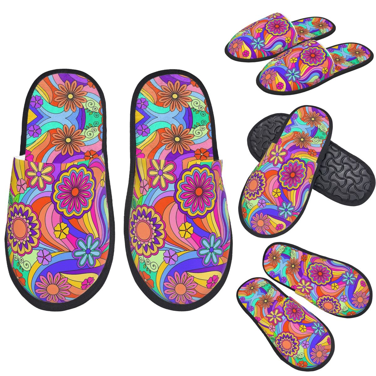 Insole Memory Foam - Personalizado groovy psicodélico flor power chinelos